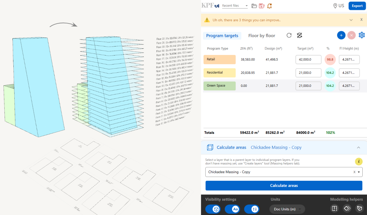 Rhino Plugin: Real-time area calculations and automated stacking charts